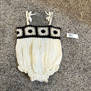 NWT Old Navy Crochet Trim Baby Romper